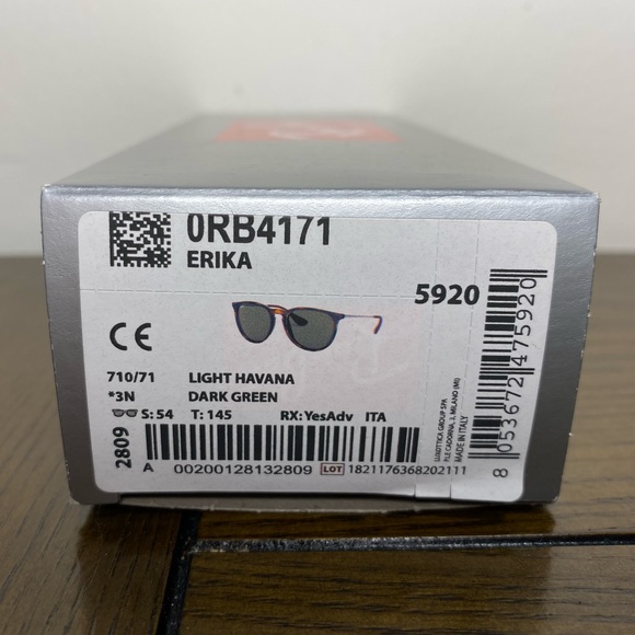 Ray-Ban Erika, Light Havana/Dark Green. S:54 | BRAND NEW | Box+case+cloth incl. - Picture 2 of 5